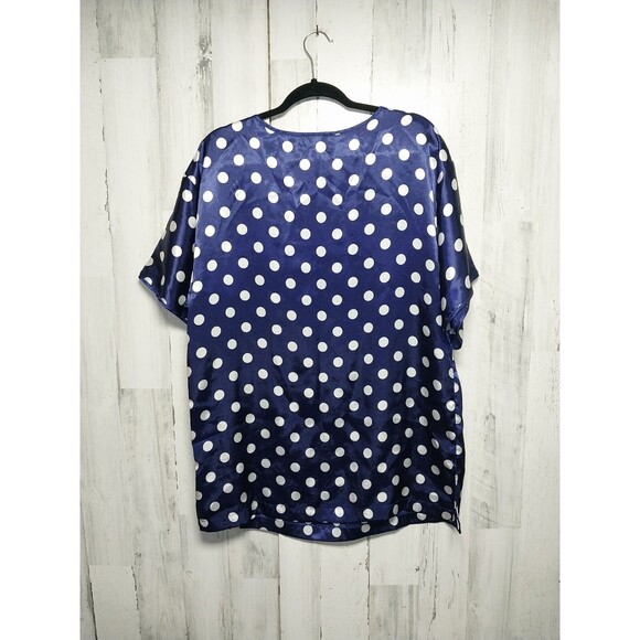Victoria’s Secret Polka Dot Silky Nightie Blue Polka Dot Gold Label Small - Picture 6 of 6